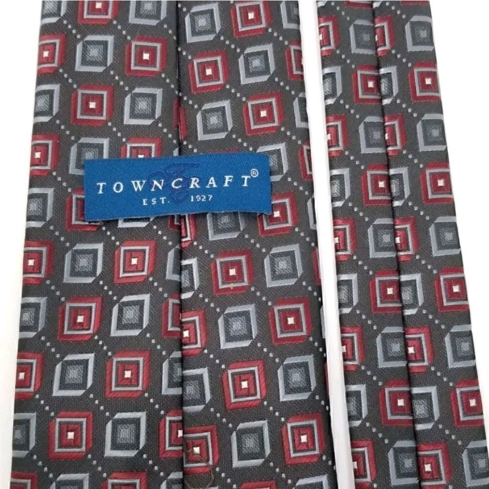Towncraft Red & Gray Checked Polyester Classic Toe - Picture 3 of 4